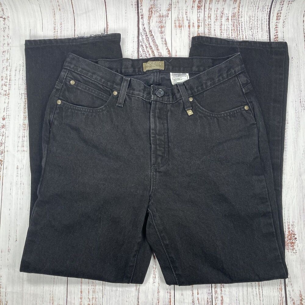 Vintage Rockies Rocky Mountain Western Bareback High Rise Black Jeans Women's 34